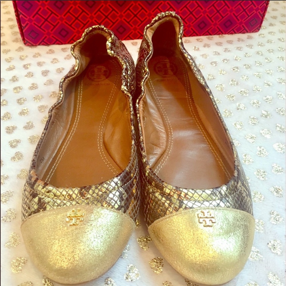 Tory Burch  flats ✨ Gold & brown ✨ 7